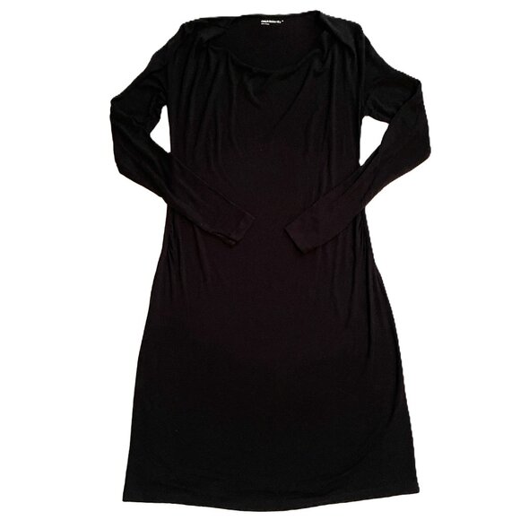 GAP MATERNITY WOMENS DRESS Size S BLACK Shift Dress COWL NECK Long Sleeve 0949AT - Picture 3 of 9